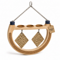 Crescent Wooden Bird Foraging Perch