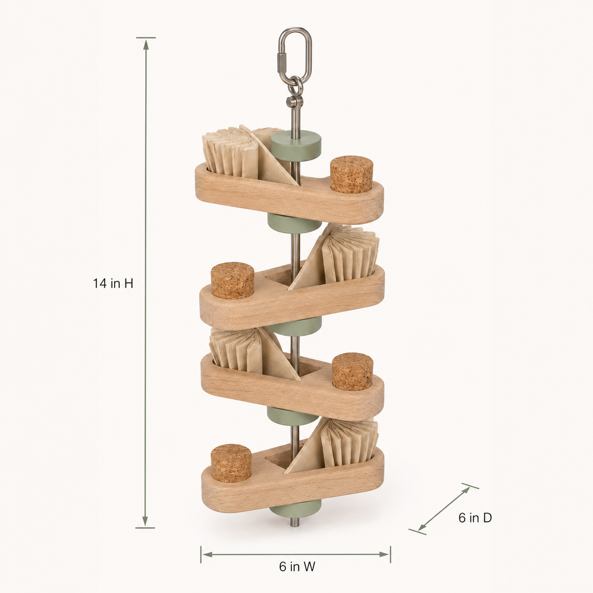Four-Level Wooden Bird Foraging Tower
