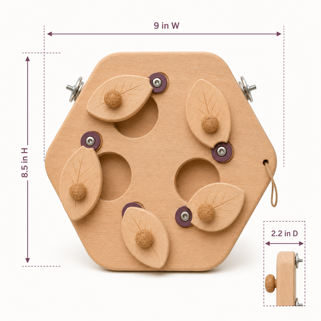 Five-Door Wooden Bird Foraging Board