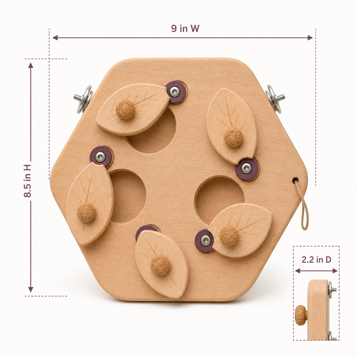 Five-Door Wooden Bird Foraging Board