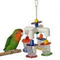 Colorful PVC Foraging Toy with Acrylic Cups & Flower Discs for Small Birds