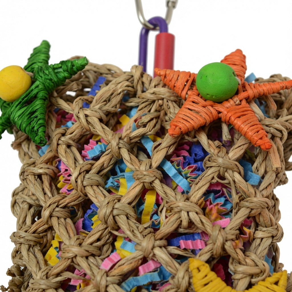 Seagrass Pickin’ Pocket Foraging Toy with Colorful Stars for Rabbits, Rats & Chinchillas