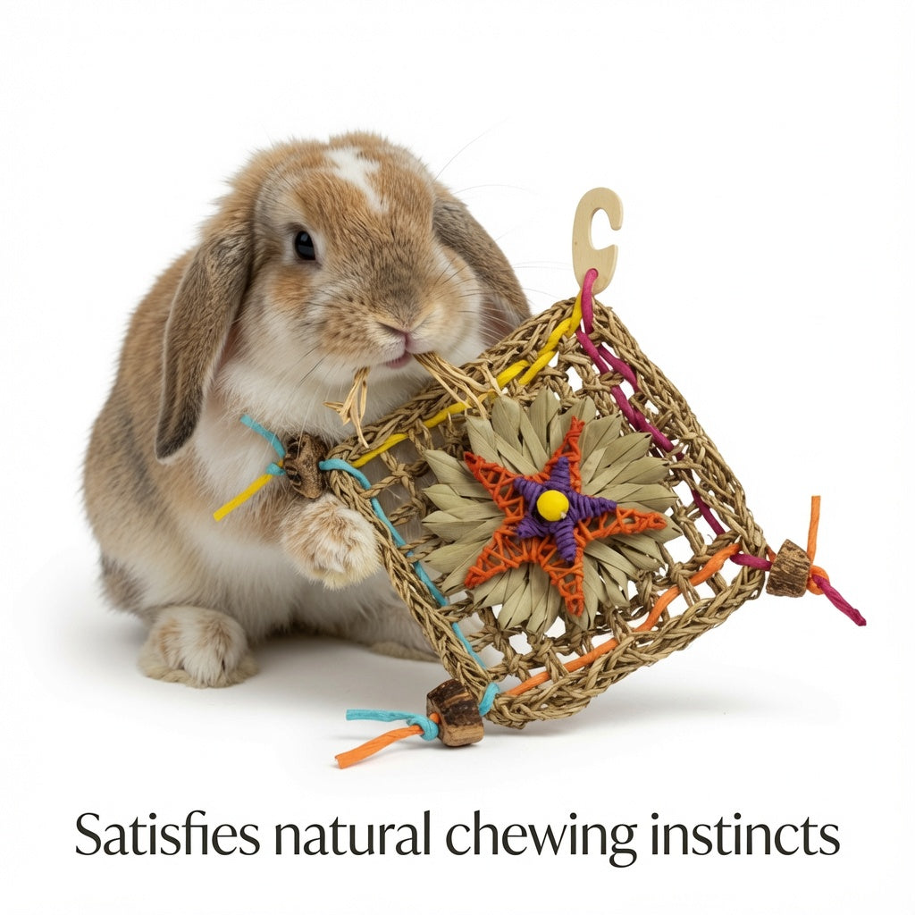 Bunny Activity Wall – Seagrass Foraging & Chewing Toy for Rabbits, Chinchillas & Birds