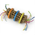 Toss, Roll & Chew – Seagrass Foraging Toy with Colorful Rings for Rabbits & Birds
