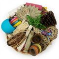 Bunny Foraging Basket – 25 Natural Chew & Nibble Items on Bamboo Plate